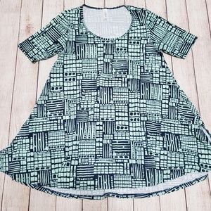 3/$20 LLR Perfect T Navy Mint Geo Pattern XXS